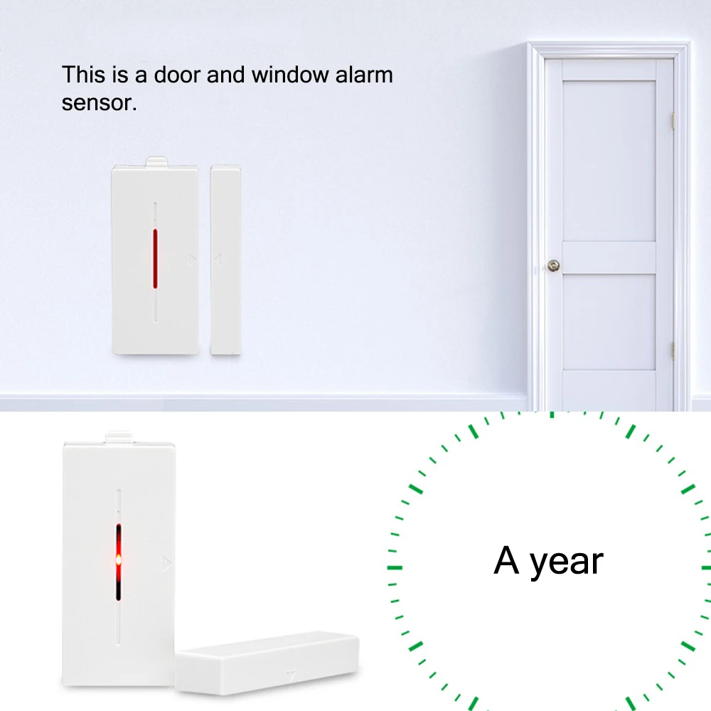 

New Home Anti-Theft Wireless Door & Window Entry Sensor Alarm Burglar Secure Warning System 433Mhz With RF SmartDoor Detectors