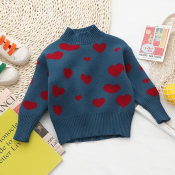 

2 to 9 years Girls sweaters Winter bottoming knitting 2020 Spring elegant tops baby thick sweaters Toddler girl winter clothes