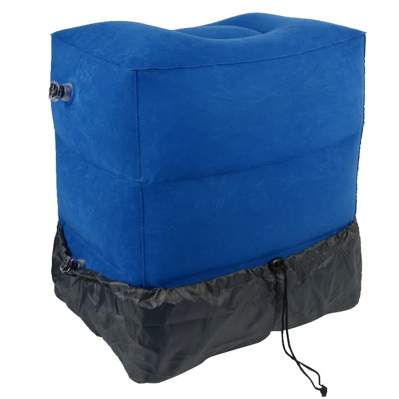 XC USHIO 3 Adjustable Heights Inflatable Foot Rest Pillow Travel Airplane Cushion with Dust Cover Train Car Footrest 2 Valves (13)