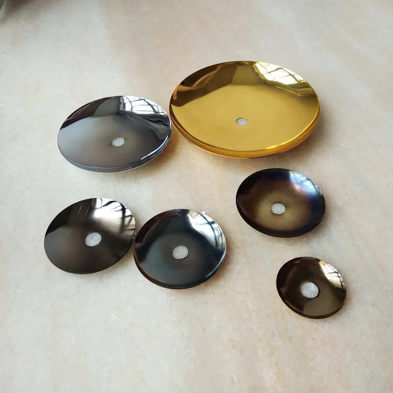 30/40/50/60/80/90/100/120/140/160mm Metal cap arc cover metal disc. plated flying saucer DIY lighting accessories 5pieces/lot