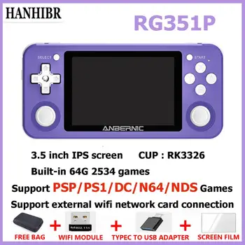 

NEW RG351P ANBERNIC Retro Game Console RK3326 Linux System PC Shell PS1 Game Player Portable Pocket RG351 Handheld Game Console