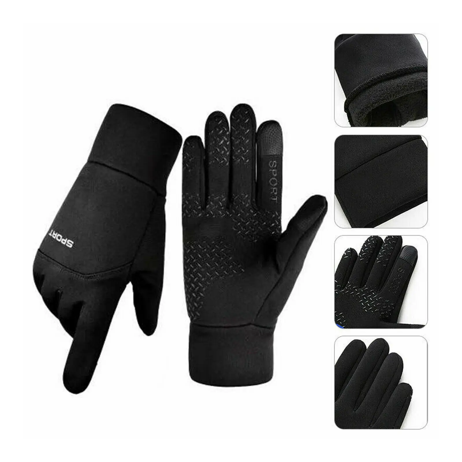 Unisex Winter Gloves Neoprene Outdoor Cycling Sports Touch Screen Warm Thermal Ski Sports Full Finger Waterproof Non-Slip Glove