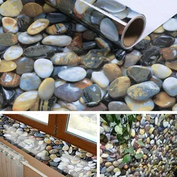 3D Cobblestone Self Adhesive Wallpaper Vinyl Wrap Film Kitchen Countertop Peel Stick Wallpaper Decal DIY Wall Stickers 55cm*10m