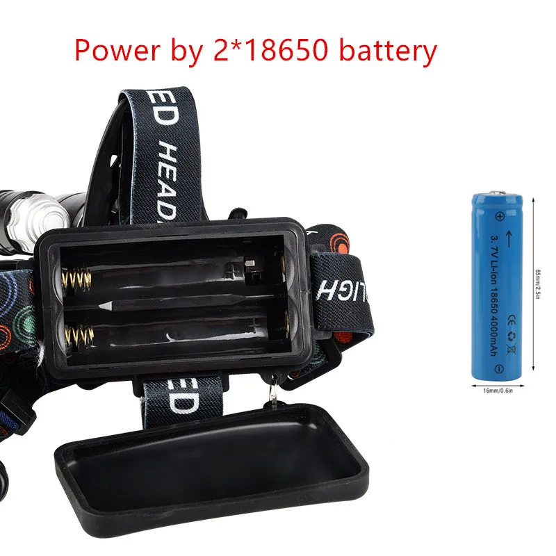 Налобный фонарь AEFJ светодиодный 5000 лм 5 светодиодов T6 + 2R5|lantern fish|head lampheadlamp headlight |