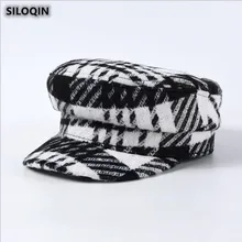 SILOQIN Кепка осенне-зимняя трендовая клетчатая армейские кепки для мужчин и женщин, новые стильные модные кепки для отдыха на плоской подошве Casquette