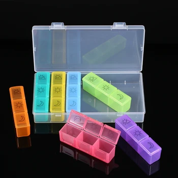 

New Plastic Storage Box Pill Organizer 7 Days 3 Times a Day Weekly with 21 Compartments Large Portable Medication Case