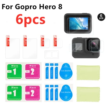 

6Pcs Camera Lens Tempered Glass Film HD Screen Protector Dustproof Protective Film for GoPro 8 Sports & Action Video Cameras