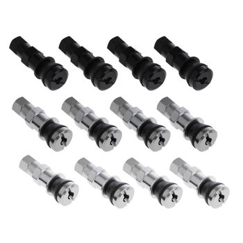 

4x Aluminum Car Tubeless Wheel Tire Valve Stem Rim Bolt-in W/Dust Cap