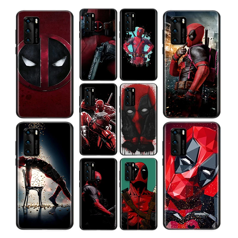 Marvel Deadpool Black Soft For Huawei P Smart 2021 2020 Z S Plus Mate 40 RS 30 20 10 Pro Lite 2019 2018 Phone Case | Мобильные
