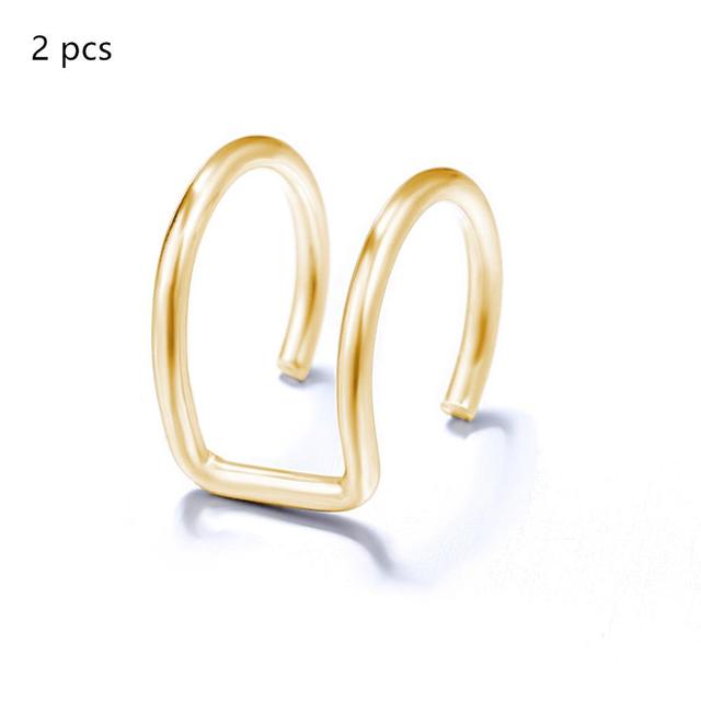 5Pcs/Set Ear Cuff Gold Leaves Non-Piercing Ear Clips Fake Cartilage Earring Jewelry For Women Men