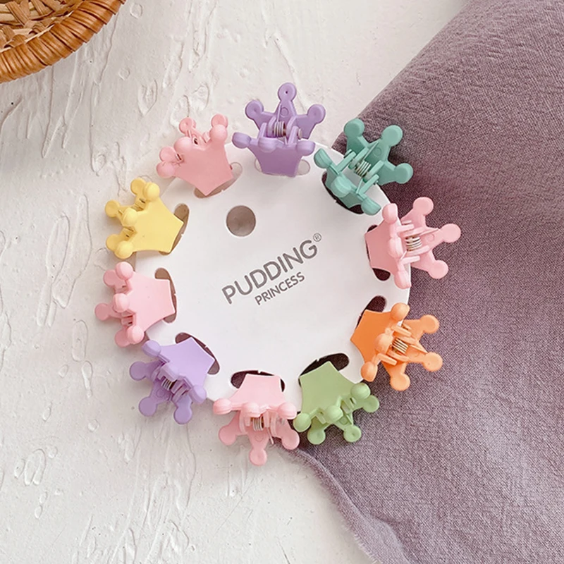 10PCS/Set Girls Cartoon Colorful Flower Mini Hair Claws Kids Sweet Hairpins Children Fashion Hair Accessories Cute Hair Clip metal hair clips Hair Accessories