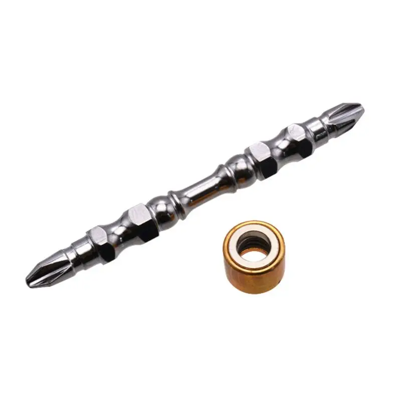 

5pcs PH2 Hardness 65mm Double Cross Head Magnetic Electric Screwdriver Bit Phillips Screw Driver With Ring