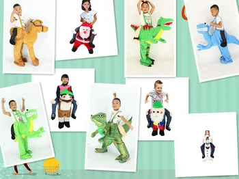 

Children riding bear funny pants animal back human magic pants doll clothes fake leg performance props Mascot Costume Cosplay