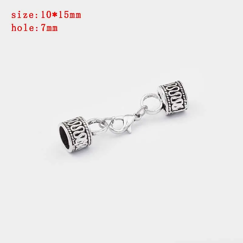 24 5 sets Zinc Alloy Clasp Lobster Clasps Hook End Caps Connectors For 5/6/7/8/10mm Leather Cord Bracelet Necklace Jewelry Making - Цвет: 24