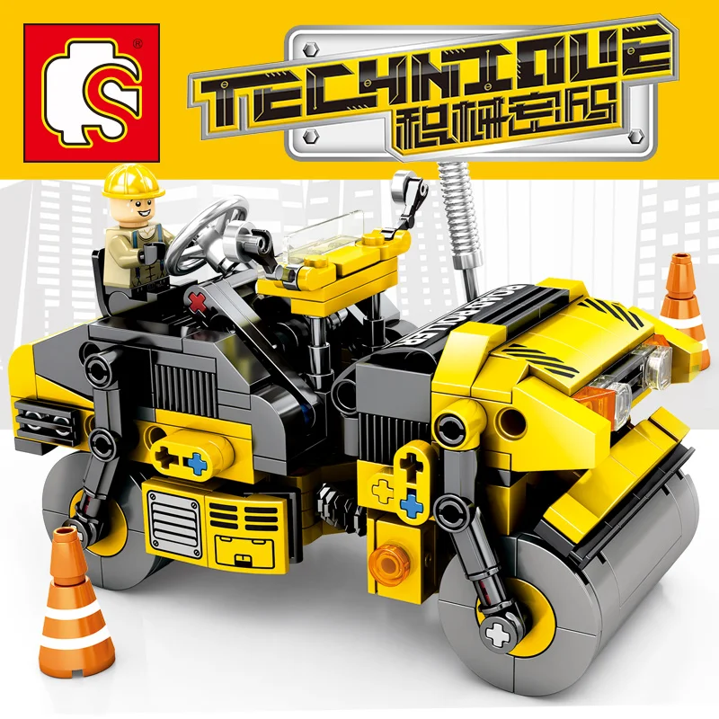 

Technic Sembo 701201 288PCS Engineering vehicle road roller series Model Building Blocks Bricks Educational toys For Children