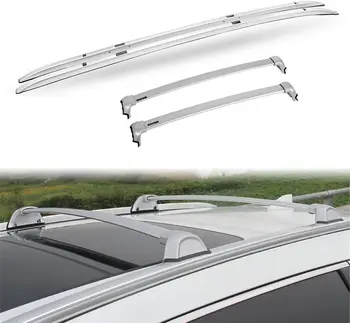 

4PCS Roof Rack Crossbars Kits Fit for Honda- CRV CR-V- 2017-2020 Baggage Cargo Carriers Luggage Rail Side Bar Cross Bar - Silver