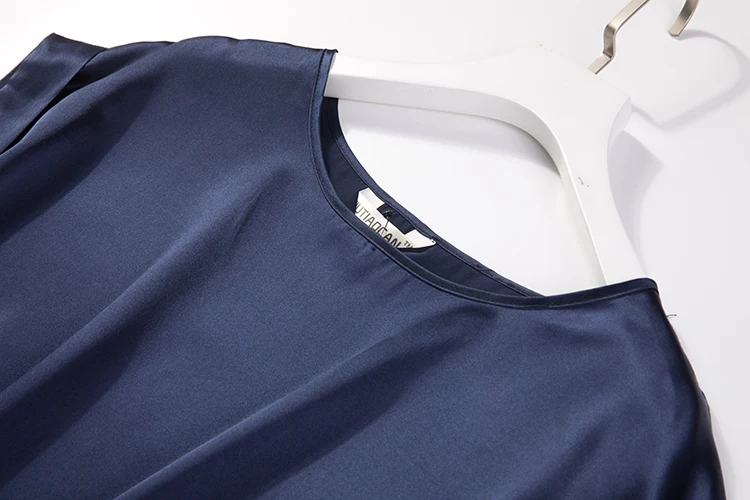 Women Summer Silk Blouse O neck Short Sleev office wear casual elegant natural silk blouses real silk shirt tops