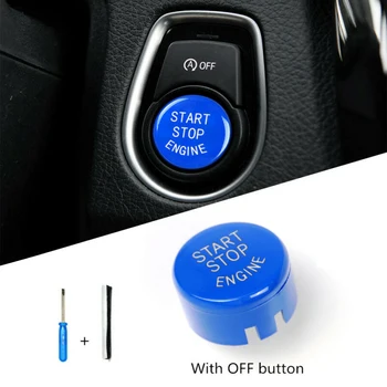 

1pc Engine Start Stop Button Trim Cover Fits For BMW F20 F22 F30 F10 Blue Switch Car Interior Accessories Decor