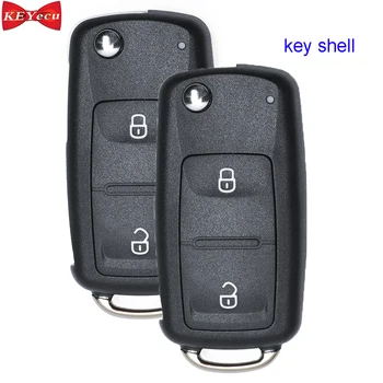 

KEYECU 2pcs for Volkswagen Amarok 2010-2016 Transporter 2012-2016 Remote Key Shell Case Fob for 7E0 837 202 AD