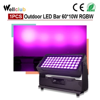 

Waterproof IP65 60X10W Led Wall Washer Lights RGBW 4IN1 DMX Outdoor Bar for Building Stage Wash Wall Light