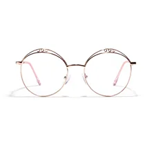 Ажурные ретро круглые очки круглой формы литературные плоские зеркальные женские металлические маленькие оправы зеркальные очки Женские оправы