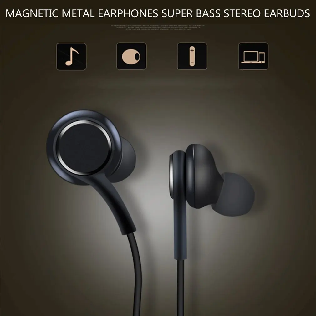 Магнитные металлические наушники с супер басами стерео наушники Спортивная гарнитура с микрофоном для мобильного телефона MP3 MP4