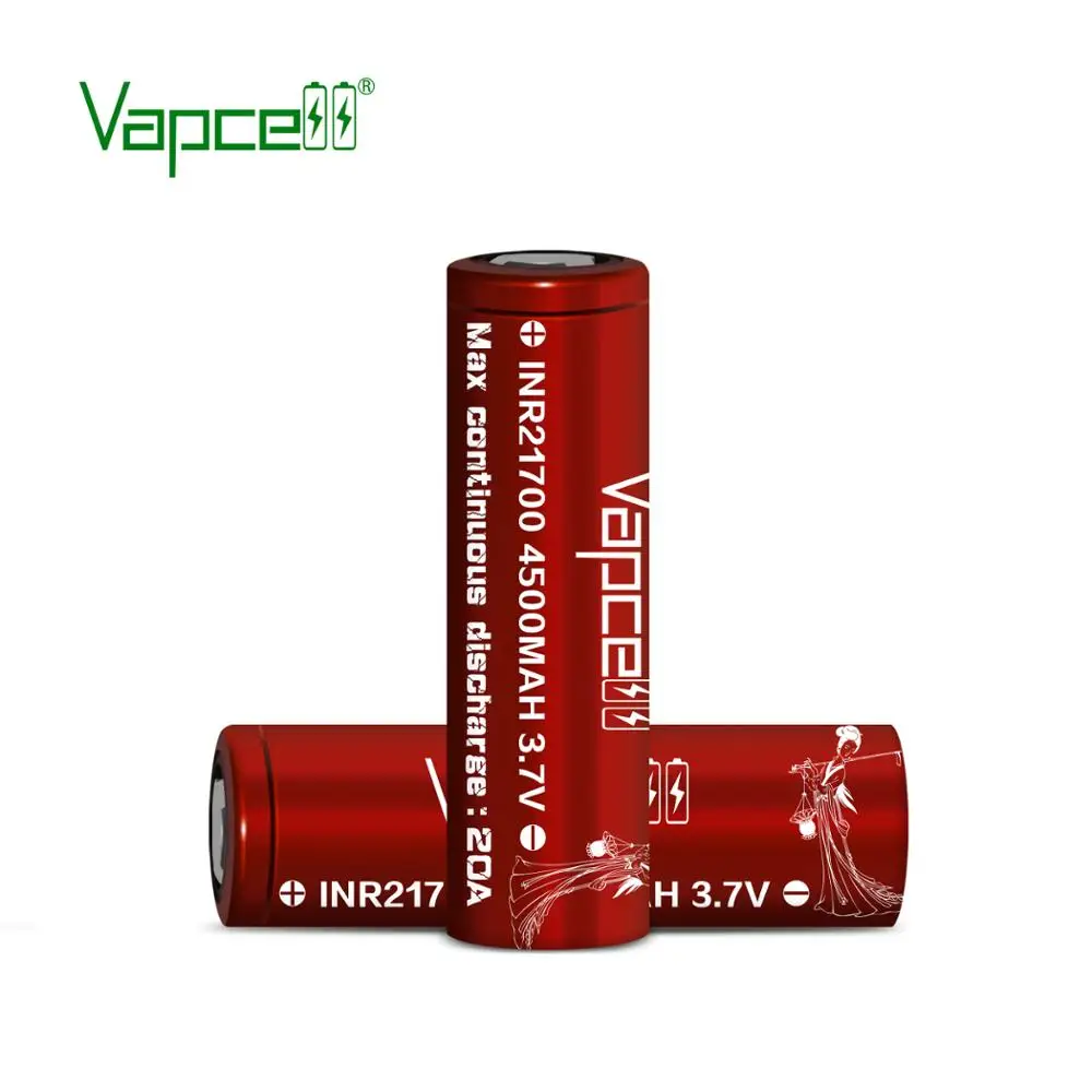 Бесплатная доставка официальный оригинальный Vapcell 21700 4500 мАч 20 А красный