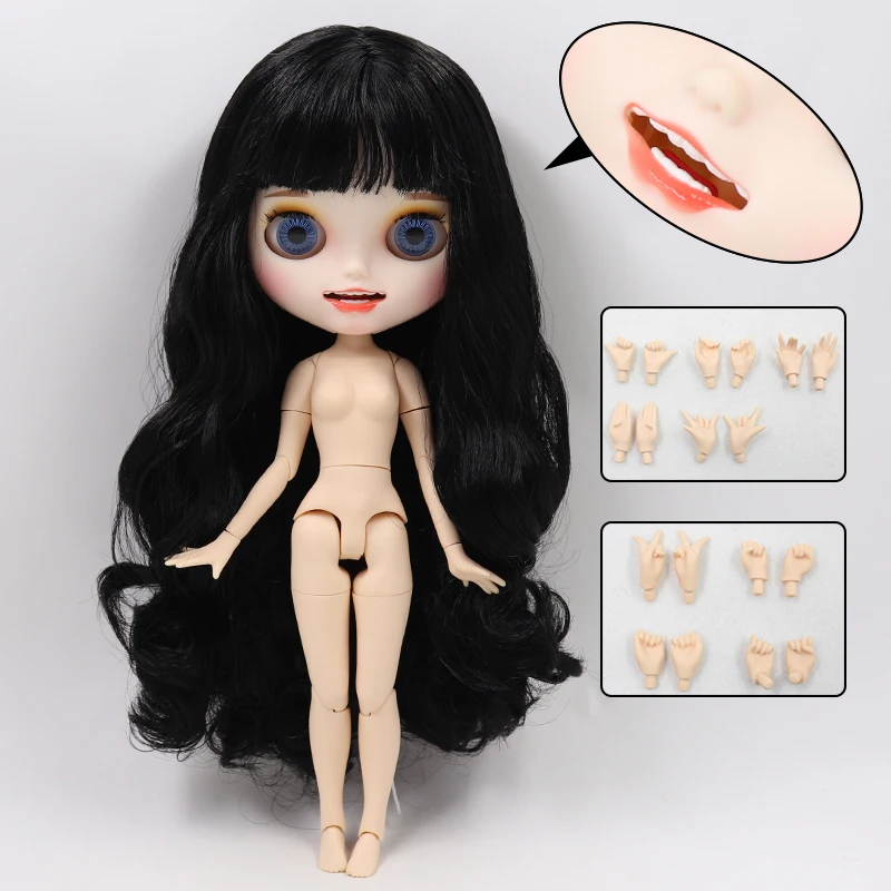 ICY factory blyth doll joint body bjd toy custom doll naked doll with hands AB matte face on sale 1/6 30cm - Цвет: doll and hands AB