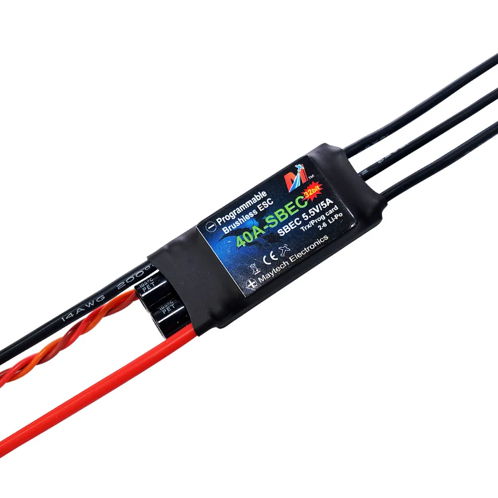 Maytech 40A ESC с 5 V 5A BEC для двигателя высокой кВ RC самолет электрический регулятор
