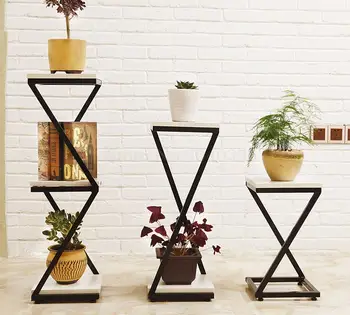 

Simple multi-layer wrought iron flower stand balcony floor green stalk orchid flower pot holder European living room flower