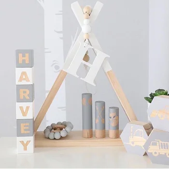 

Wooden Storage Rack Creative Wall Frame House Shelf Display Rack Living Room Bedroom Children Room Decoration Crafts