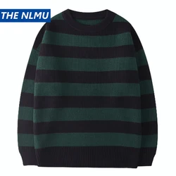 Harajuku Streetwear Striped Sweater Men Women Vintage Knitted Sweater Pullovers Tate Langdon Sweater Same Style WE375