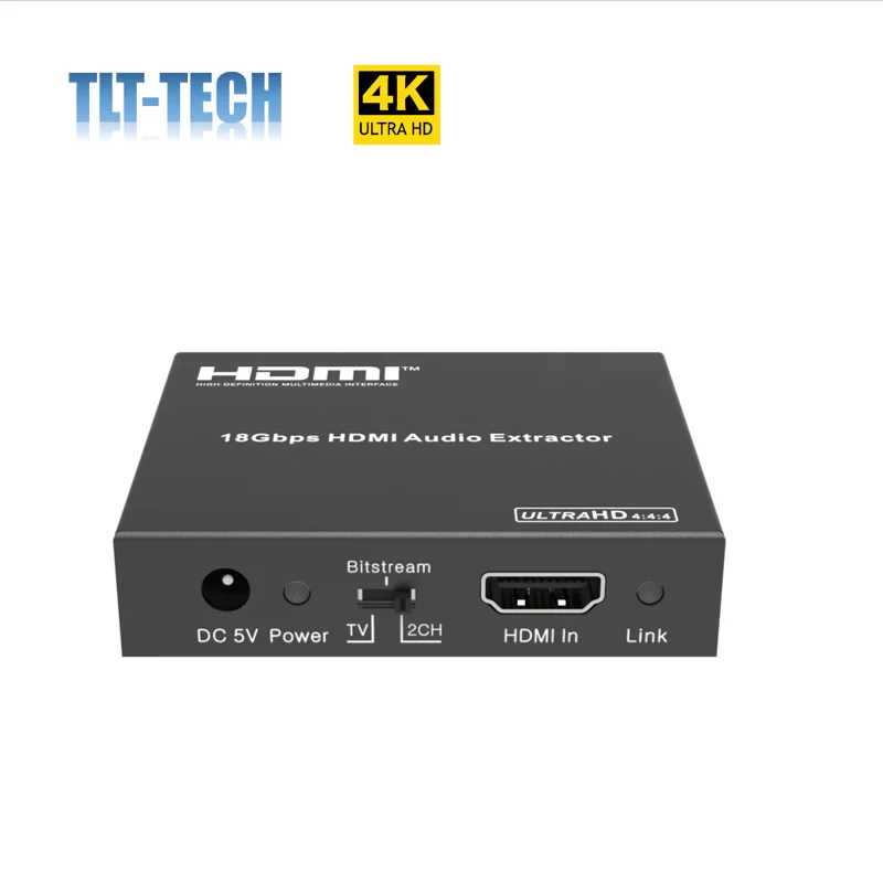 

4K 60 Гц HDMI аудио экстрактор конвертер SPDIF + 3,5 мм выход поддерживает HDMI 2,0, 18Gpbs полоса пропускания, HDCP 2,2, Dolby Digital/DTS