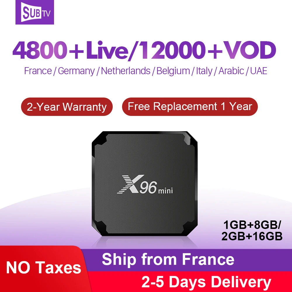 

X96 MINI IPTV France Subscription Code SUBTV Android 7.1 S905W 4k Full HD Live IPTV Turkish Portugal IPTV Receiver Box IP TV
