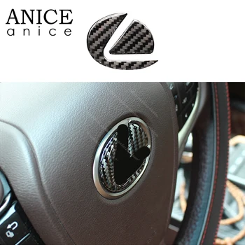 

Carbon Fiber Steering Wheel Logo Cover Trim Fit For Lexus UX250H/200 ES300H/350 LS500/500H 2019 2020 2021 Accessories