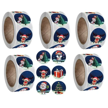 

Christmas Ornaments Sticker Roll 500PCS Per Roll Very Suitable for Christmas Themed Christmas Tree Decorations 5 PCS