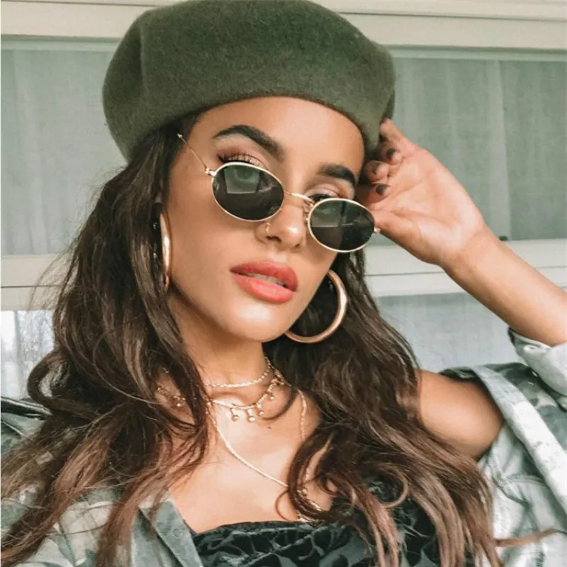 

2020 Women's Sunglasses Retro Metal Oval Sunglasses Men Brand Designer Sun Glasses Vintage Female Shades eyeglasses