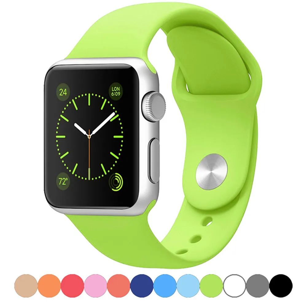 

Color Silicone Strap Chain For Apple Model 38 40 42 44mm