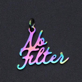 

5pcs/lot 100% Stainless Steel All Filter Word Script Charm Pendant Wholesale Top Quality Necklace Pendants Never Tarnish