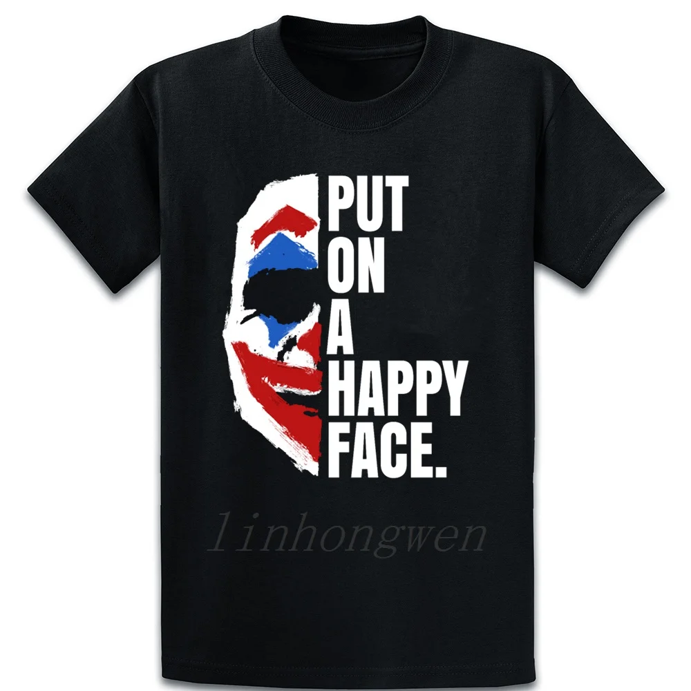 Коллекция 2019 года футболка с надписью Put On A Happy Face одежда круглым воротником