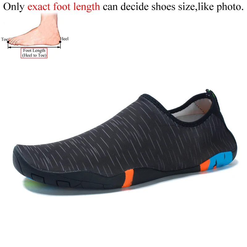 Аква носки водонепроницаемая обувь для мужчин босиком плавание море для zapatos де Плайя быстросохнущие водонепроницаемые спортивные слипоны buty do wody agua finger - Цвет: Black