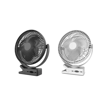 

8 Inch Car Electric Fan Adjustable Speed Rechargeable Cooling Fans with Clip for Home Car Truck Baby Stroller Black