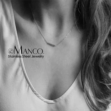 EManco 316L collar de acero inoxidable para mujer COLLAR COLGANTE de cristal de Color café para mujer collar de Gargantilla en capas collar de joyería de regalo(China)
