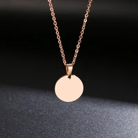 DOTIFI-Collier Rond en Acier Inoxydable pour Femme, Pendentif Élégant, Clavicule Rose, Bijoux de Mariage, Vente en Gros 1