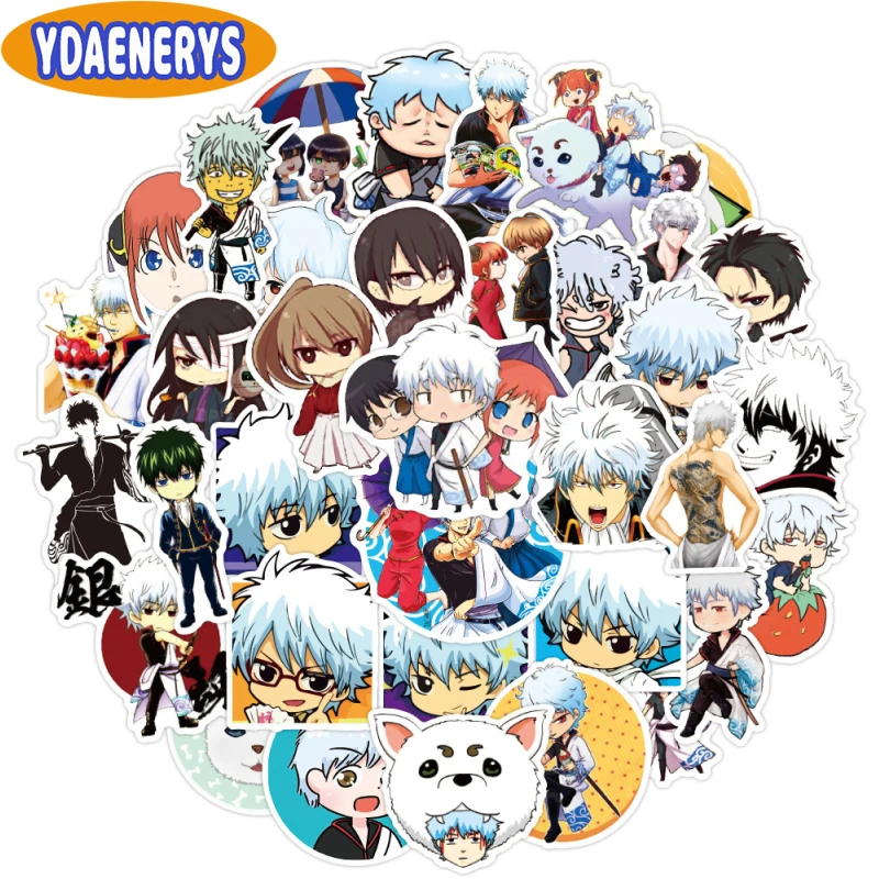 

50Pcs GINTAMA Anime Sticker Cute Graffiti Decal Car Phone Laptop Guitar Skateboard Car Motorcycle Travel Waterproof Stickers