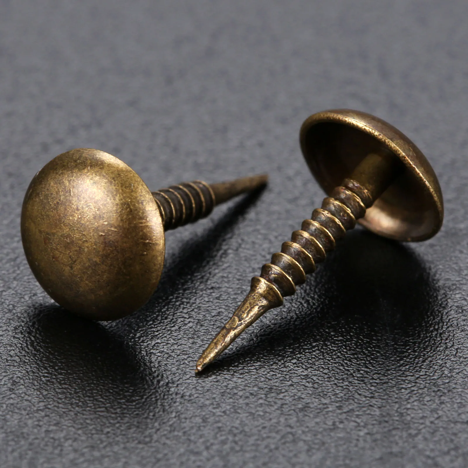 Upholstery Nail Plastic Push Pins 100Pcs Antique Bronze Zinc Alloy Nail Jewelry Wood Box Sofa Furniture Tack Stud Pushpin Doornail Furniture Hardware Decor 8*15mm