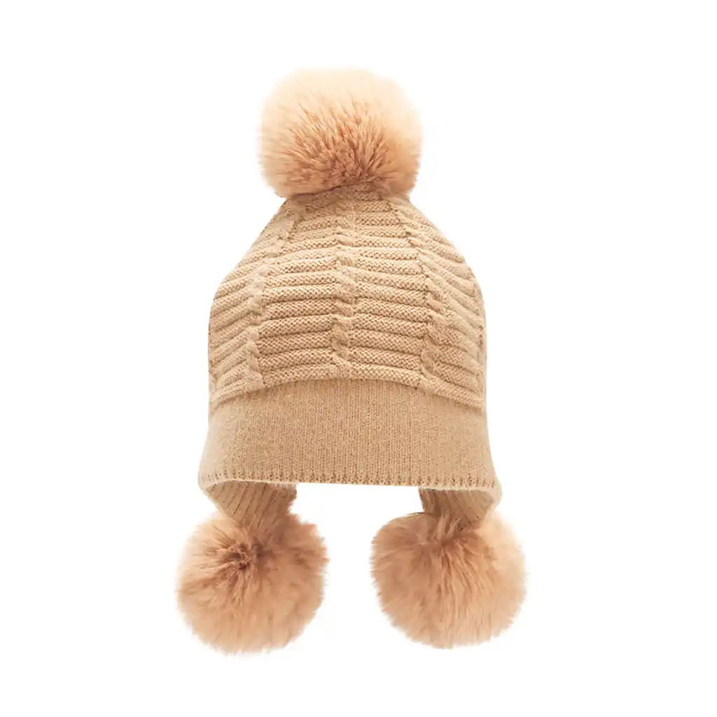 fashion womens winter collar plus wild thick knit warm hat