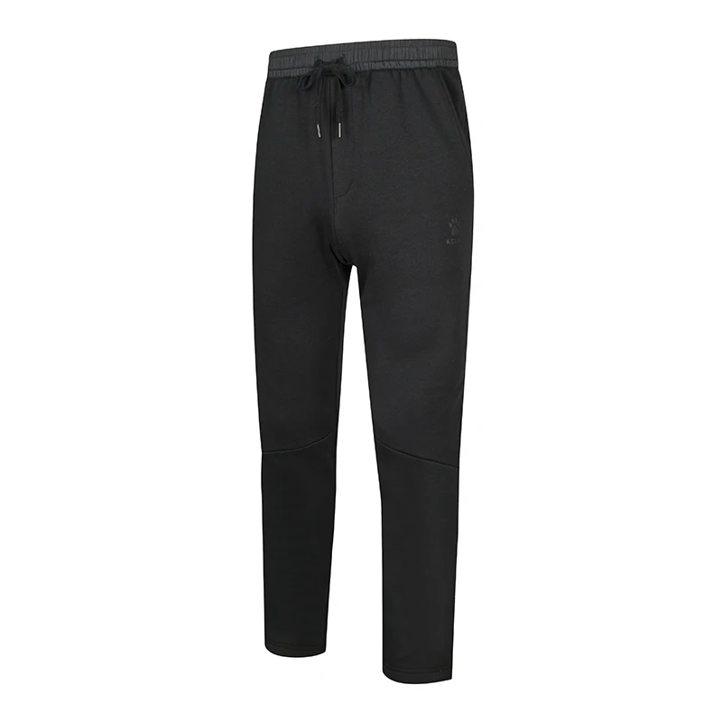 KELME Men Thick Sports Trousers Warm Pants For Autumn And Winter Thickness  Loose Straight Drawstring Black Pants 3891365
