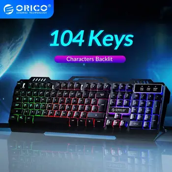 

ORICO Wired Gaming Keyboard Mechanical Keyboard 104 keys Waterproof LED Backlit USB Keyboards With 19 keys without conflict