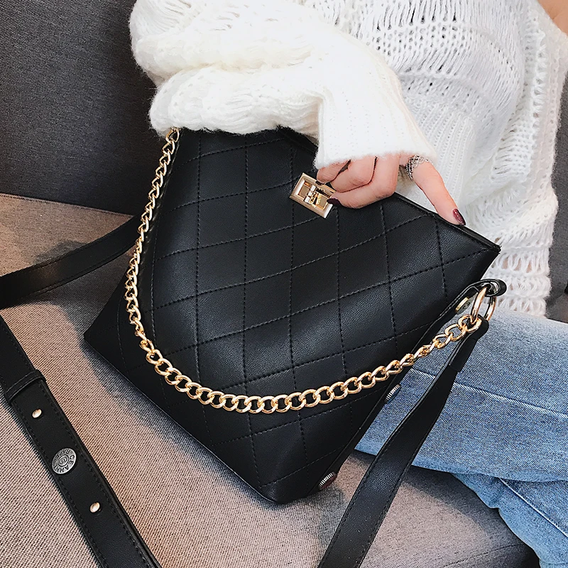 

100% Genuine leather Women handbags 2019 New fashions, bags, ladies, fashions, atmosphere, ladies' bags, slanting shoulder bags.